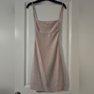 Sexy Fashion Nova Sparkling Backless Mini Dress in Light Pink. Size XS.